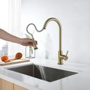 Ver imagem 3 de Torneira Cozinha Monocomando Gourmet Ducha Extensível Dourado Escovado:dourado Escovado