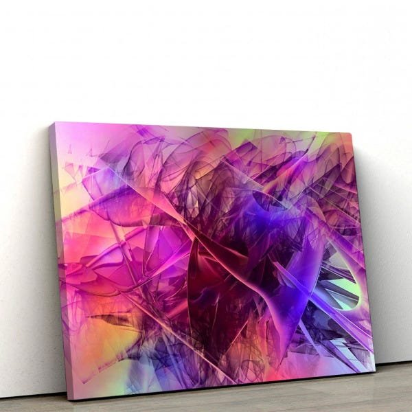 Quadro Decorativo em Tecido Canvas 40x60cm Listras coloridas - 1