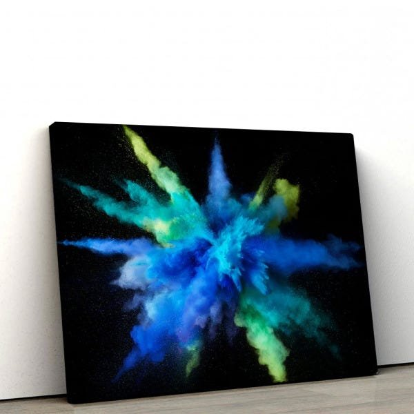 Quadro Decorativo em Tecido Canvas 40x60cm Explosao azul - 1