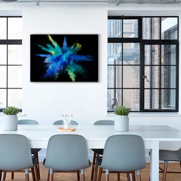 Quadro Decorativo em Tecido Canvas 40x60cm Explosao azul - 2