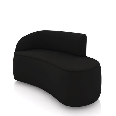 Sofá 2 Lugares Orgânico 140 Cm Morgan Veludo Preto D03 - D’Rossi