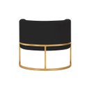 Ver imagem 4 de Poltrona Decorativa Luna Estofada Base Metálica Suede: Suede Preto