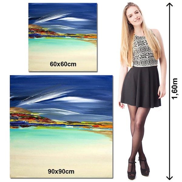 Quadro Decorativo em Tecido Canvas 90x90cm lobo colorido - 2