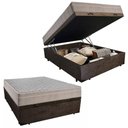 Ver imagem 1 de Cama Box Baú Casal Suede + Colchão Sereneprime Molas Ensacadas 138x188x69 Marrom