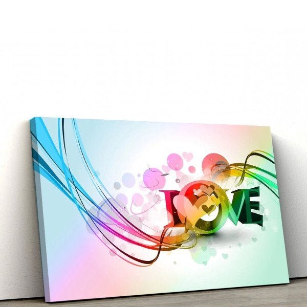 Quadro Decorativo em Tecido Canvas 40x60cm Love color - 1