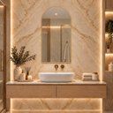 Ver mais imagens de Espelho Decorativo Arco Borda Dourada 60x120cm Luxo Goldenx