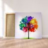 Quadro Decorativo em Tecido Canvas 60x60cm Arvore pintura - 1