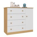Ver imagem 2 de Cômoda Infantil 95cm 1 Porta e 4 Gavetas Encanto Multimóveis Mp4449 Madeirado/branco