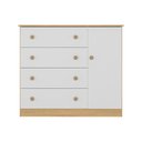 Ver imagem 7 de Cômoda Infantil 95cm 1 Porta e 4 Gavetas Encanto Multimóveis Mp4449 Madeirado/branco