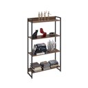 Ver imagem 3 de Kit 2 Estantes Multiuso Escritório Industrial 4 Prateleiras Areta 145x80cm C01 Nogal - Lyam Decor