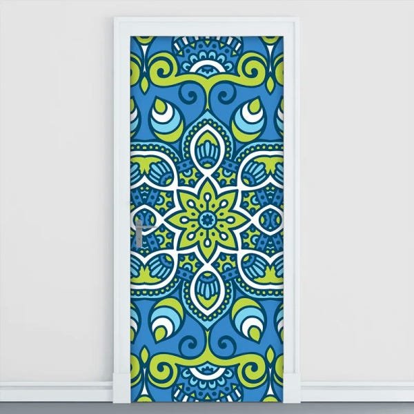 Adesivo Decorativo de Porta - Mandala - 2446cnpt - 2