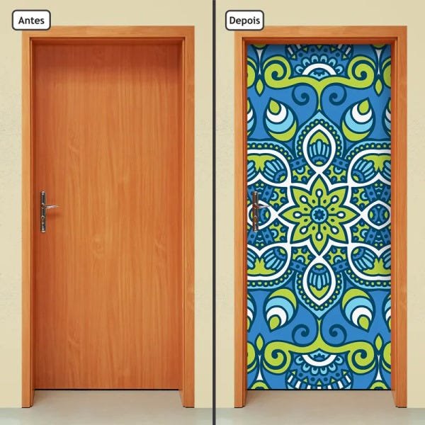 Adesivo Decorativo de Porta - Mandala - 2446cnpt - 3