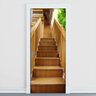 Adesivo Decorativo de Porta - Escada de Madeira - 2481cnpt - 2