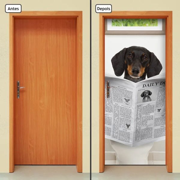 Adesivo Decorativo de Porta - Cachorro - Pet Shop - 2484cnpt - 3