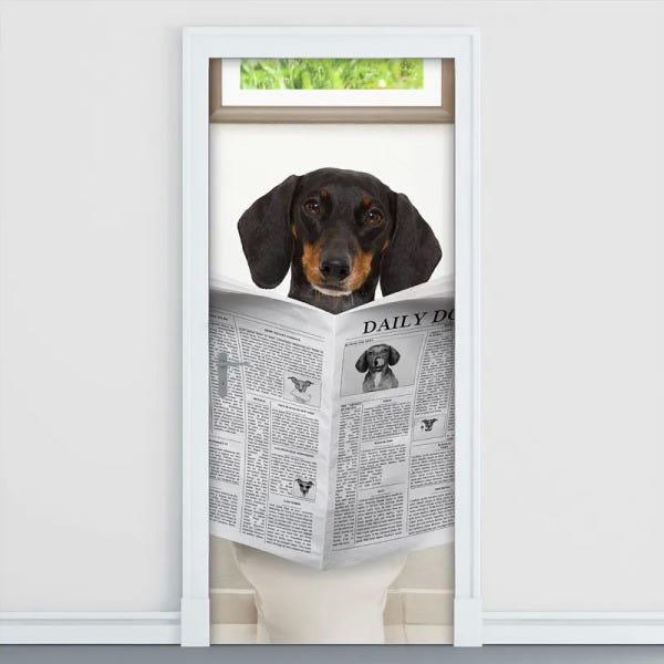 Adesivo Decorativo de Porta - Cachorro - Pet Shop - 2484cnpt - 2
