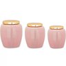 Kit Pote Rosa e Dourado em Cerâmica 3 Pcs 8945 Mart - 1