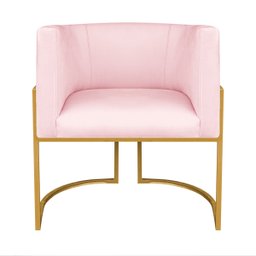Kit Divã Luna 140cm Lado Esquerdo e 02 Poltronas Base de Ferro Dourado Suede Doce Sonho Móveis Rosa  - 13
