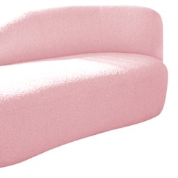 Kit Divã Luna 140cm Lado Esquerdo e 02 Poltronas Base de Ferro Dourado Suede Doce Sonho Móveis Rosa  - 14
