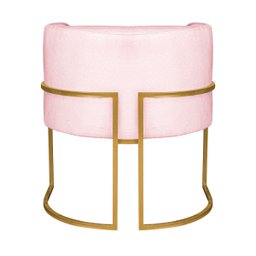 Kit Divã Luna 140cm Lado Esquerdo e 02 Poltronas Base de Ferro Dourado Suede Doce Sonho Móveis Rosa  - 11