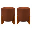 Ver imagem 2 de Kit 2 Puff Redondo Veludo com Pés em Madeira Maciça Decorativo Sala Quarto - Terracota