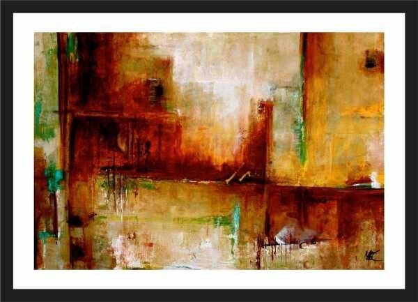 Quadro Decorativo Abstrato Linhas Arte Modernas Salas Decorações Recepção Interiores Com Moldura - 1