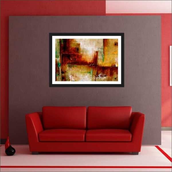 Quadro Decorativo Abstrato Linhas Arte Modernas Salas Decorações Recepção Interiores Com Moldura - 3