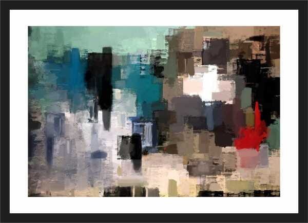 Quadro Decorativo Abstrato Linhas Arte Modernas Salas Decorações Recepção Interiores Com Moldura - 1