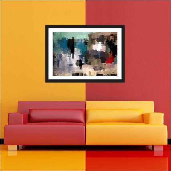 Quadro Decorativo Abstrato Linhas Arte Modernas Salas Decorações Recepção Interiores Com Moldura - 4