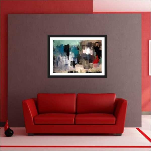 Quadro Decorativo Abstrato Linhas Arte Modernas Salas Decorações Recepção Interiores Com Moldura - 2