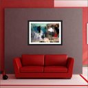 Ver imagem 2 de Quadro Decorativo Abstrato Linhas Arte Modernas Salas Decorações Recepção Interiores Com Moldura