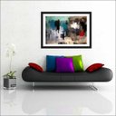 Ver imagem 3 de Quadro Decorativo Abstrato Linhas Arte Modernas Salas Decorações Recepção Interiores Com Moldura