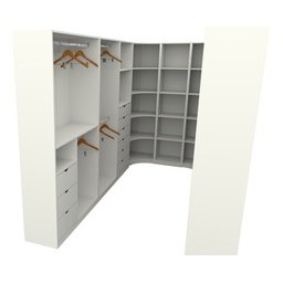 Kit Closet Armário Colmeia Cabideiro M56 100% Mdf - Branco - 3