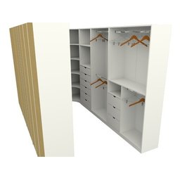 Kit Closet Armário Colmeia Cabideiro M56 100% Mdf - Branco - 2