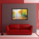 Ver imagem 2 de Quadro Decorativo Abstrato Paisagem Linhas Modernas Salas Decorações Recepção Interiores Com Moldura