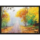 Ver imagem 4 de Quadro Decorativo Abstrato Paisagem Linhas Modernas Salas Decorações Recepção Interiores Com Moldura