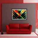 Ver imagem 2 de Quadro Decorativo Abstrato Linhas Modernas Salas Decorações Recepção Interiores Com Moldura