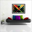 Ver imagem 1 de Quadro Decorativo Abstrato Linhas Modernas Salas Decorações Recepção Interiores Com Moldura