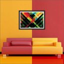 Ver imagem 3 de Quadro Decorativo Abstrato Linhas Modernas Salas Decorações Recepção Interiores Com Moldura