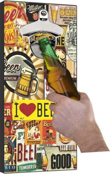 Abridor De Garrafa Magnético I Love Beer Vintage Retrô Com Ímã Parede Cerveja Bar Churrasco - 3