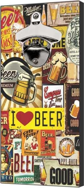 Abridor De Garrafa Magnético I Love Beer Vintage Retrô Com Ímã Parede Cerveja Bar Churrasco - 4