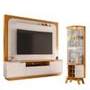 Ver imagem 1 de Estante Home Theater Nilo sem Pés com Cristaleira Marina Cinamomo Off White - Madetec
