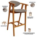 Ver imagem 4 de Kit 06 Banquetas Alta Para Cozinha Sala de Jantar Fixa Cecília L02 Bouclê Bege - Lyam Decor