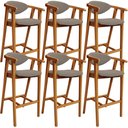 Ver imagem 1 de Kit 06 Banquetas Alta Para Cozinha Sala de Jantar Fixa Cecília L02 Bouclê Bege - Lyam Decor