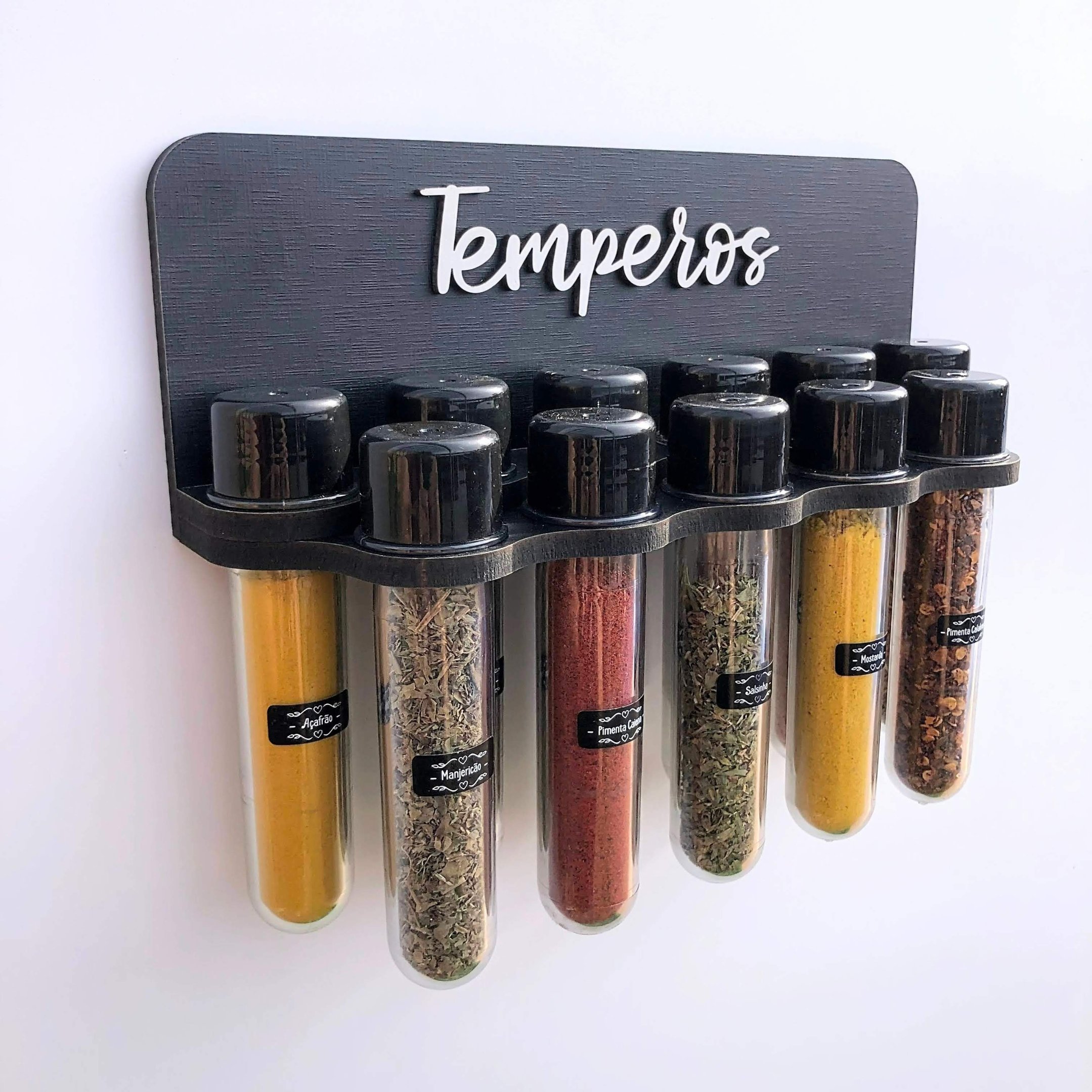 Porta Temperos com 11 Tubos - Mdf Temperos - 5