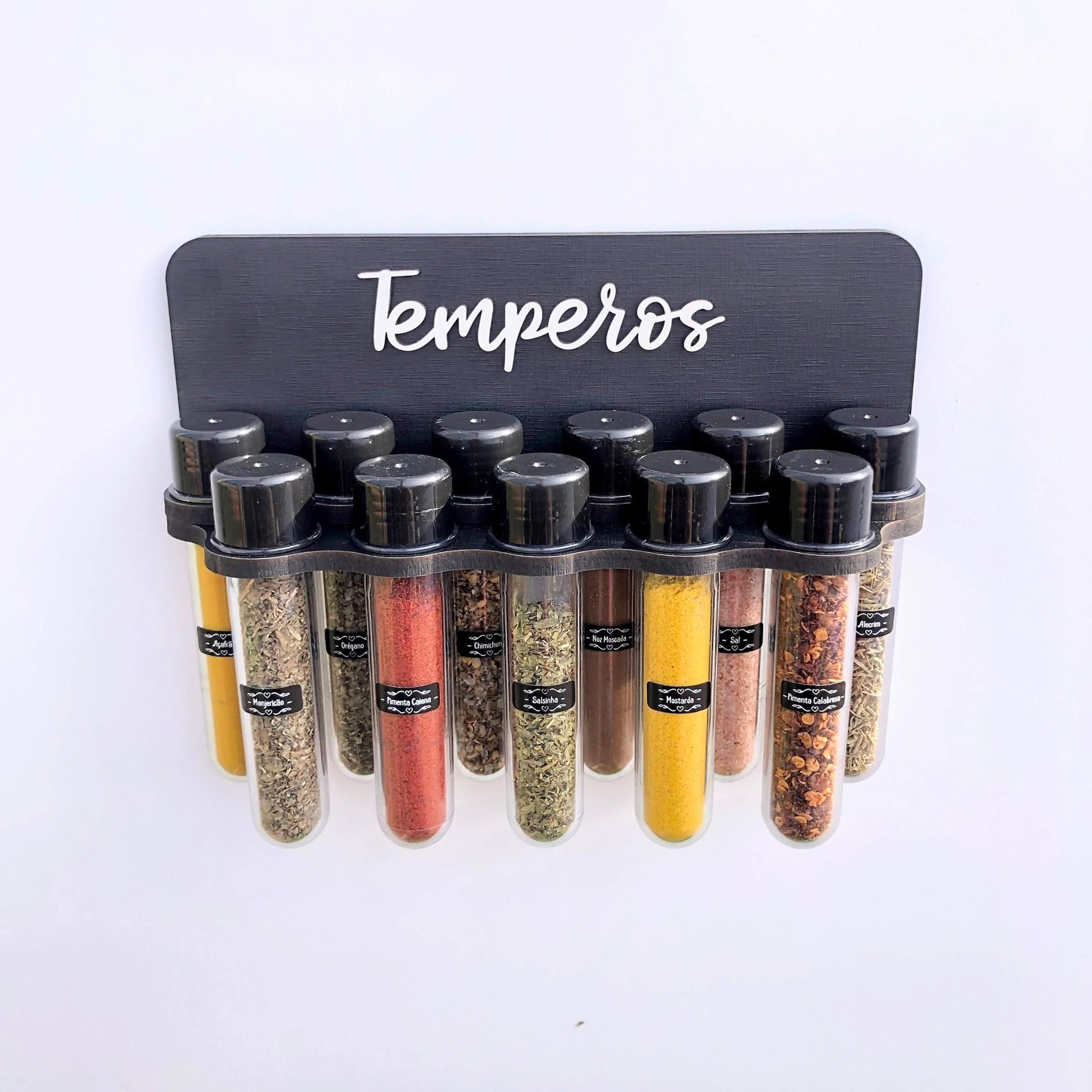 Porta Temperos com 11 Tubos - Mdf Temperos - 3