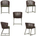 Ver imagem 5 de Mesa com 4 Cadeiras de Jantar Roma 100cm e Noronha em Aluminío Fendi Corda Nautica Estofado 13 Trama