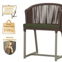 Ver imagem 4 de Mesa com 4 Cadeiras de Jantar Roma 100cm e Noronha em Aluminío Fendi Corda Nautica Estofado 13 Trama