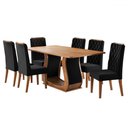 Ver imagem 2 de Mesa de Jantar 6 Lugares Lana Mel/veludo Preto - Viero Móveis