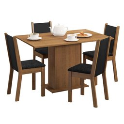 Conjunto Sala de Jantar Mesa Tampo de Madeira 4 Cadeiras Talita Madesa - 2