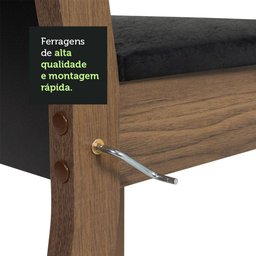 Conjunto Sala de Jantar Mesa Tampo de Madeira 4 Cadeiras Talita Madesa - 5